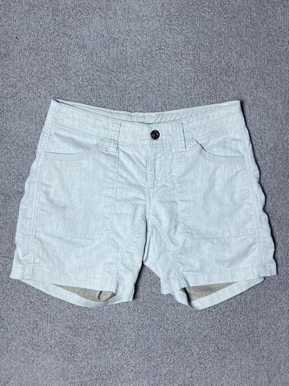Kuhl Cabo Shorts Light Gray Linen Blend Hiking Outdoor Gorpcore Women's 2